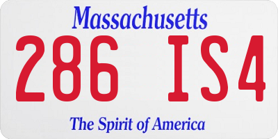 MA license plate 286IS4
