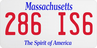 MA license plate 286IS6