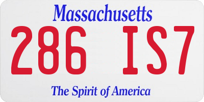 MA license plate 286IS7