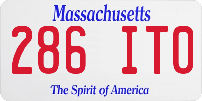 MA license plate 286IT0