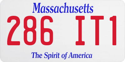 MA license plate 286IT1
