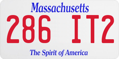 MA license plate 286IT2