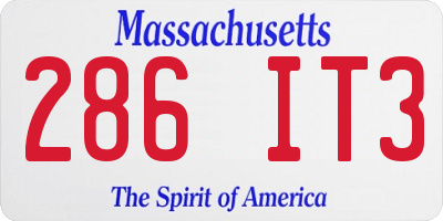 MA license plate 286IT3