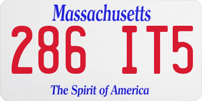 MA license plate 286IT5