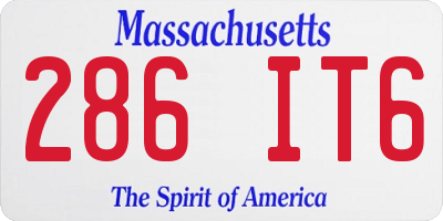 MA license plate 286IT6