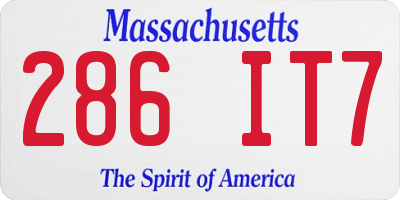 MA license plate 286IT7
