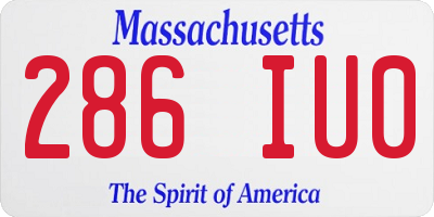 MA license plate 286IU0