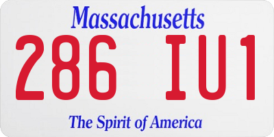 MA license plate 286IU1