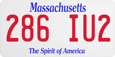 MA license plate 286IU2