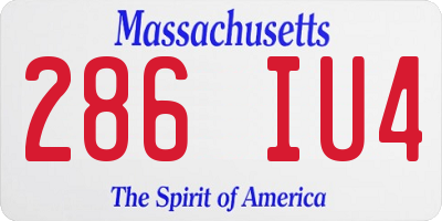 MA license plate 286IU4