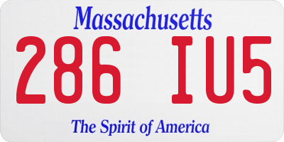 MA license plate 286IU5