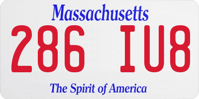 MA license plate 286IU8