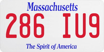MA license plate 286IU9