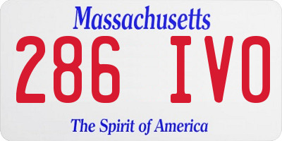 MA license plate 286IV0