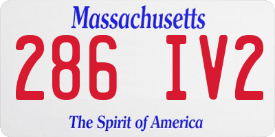 MA license plate 286IV2