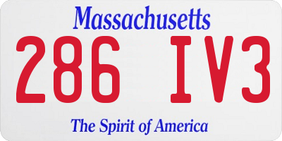 MA license plate 286IV3