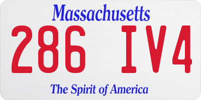 MA license plate 286IV4