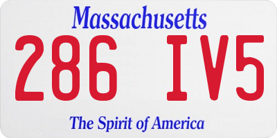 MA license plate 286IV5