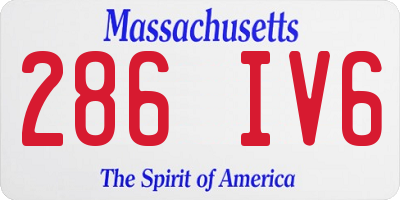 MA license plate 286IV6