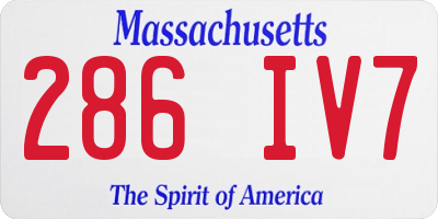 MA license plate 286IV7