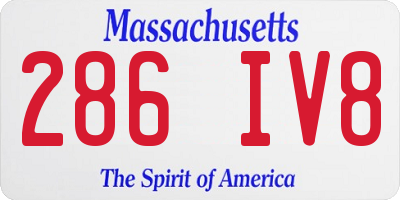 MA license plate 286IV8