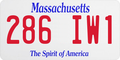 MA license plate 286IW1