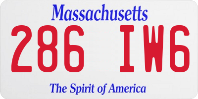 MA license plate 286IW6