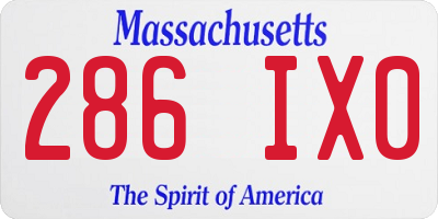 MA license plate 286IX0