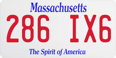 MA license plate 286IX6