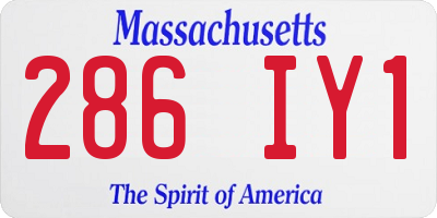 MA license plate 286IY1