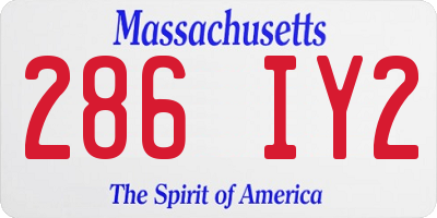 MA license plate 286IY2