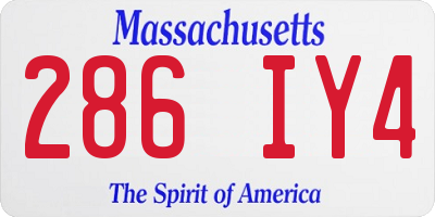 MA license plate 286IY4