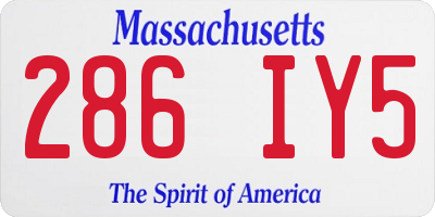 MA license plate 286IY5