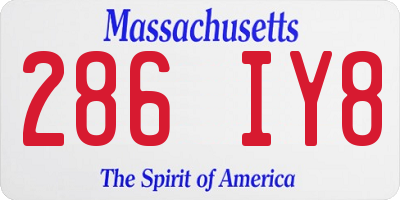 MA license plate 286IY8