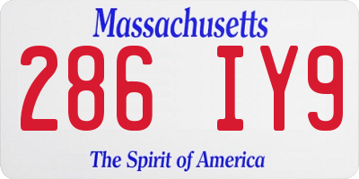 MA license plate 286IY9