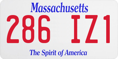 MA license plate 286IZ1