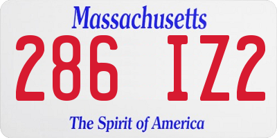 MA license plate 286IZ2