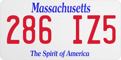 MA license plate 286IZ5