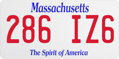 MA license plate 286IZ6