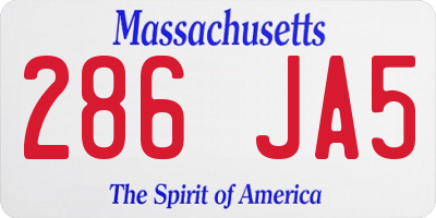 MA license plate 286JA5