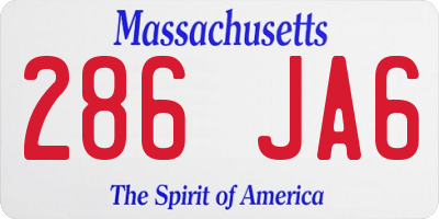 MA license plate 286JA6