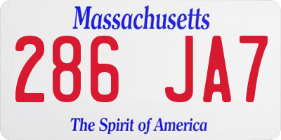 MA license plate 286JA7