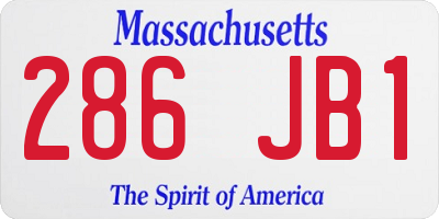 MA license plate 286JB1