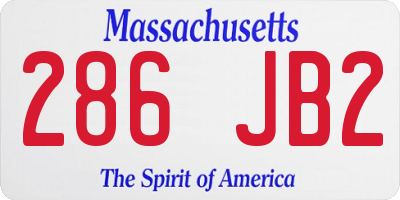 MA license plate 286JB2