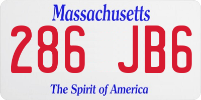 MA license plate 286JB6