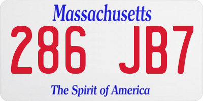 MA license plate 286JB7
