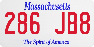 MA license plate 286JB8
