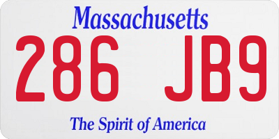 MA license plate 286JB9
