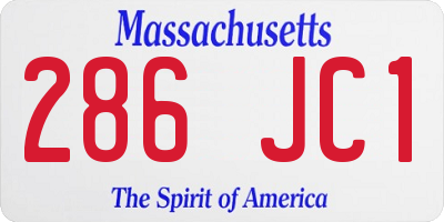 MA license plate 286JC1