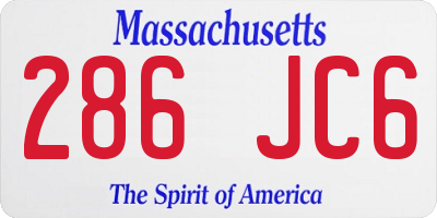 MA license plate 286JC6